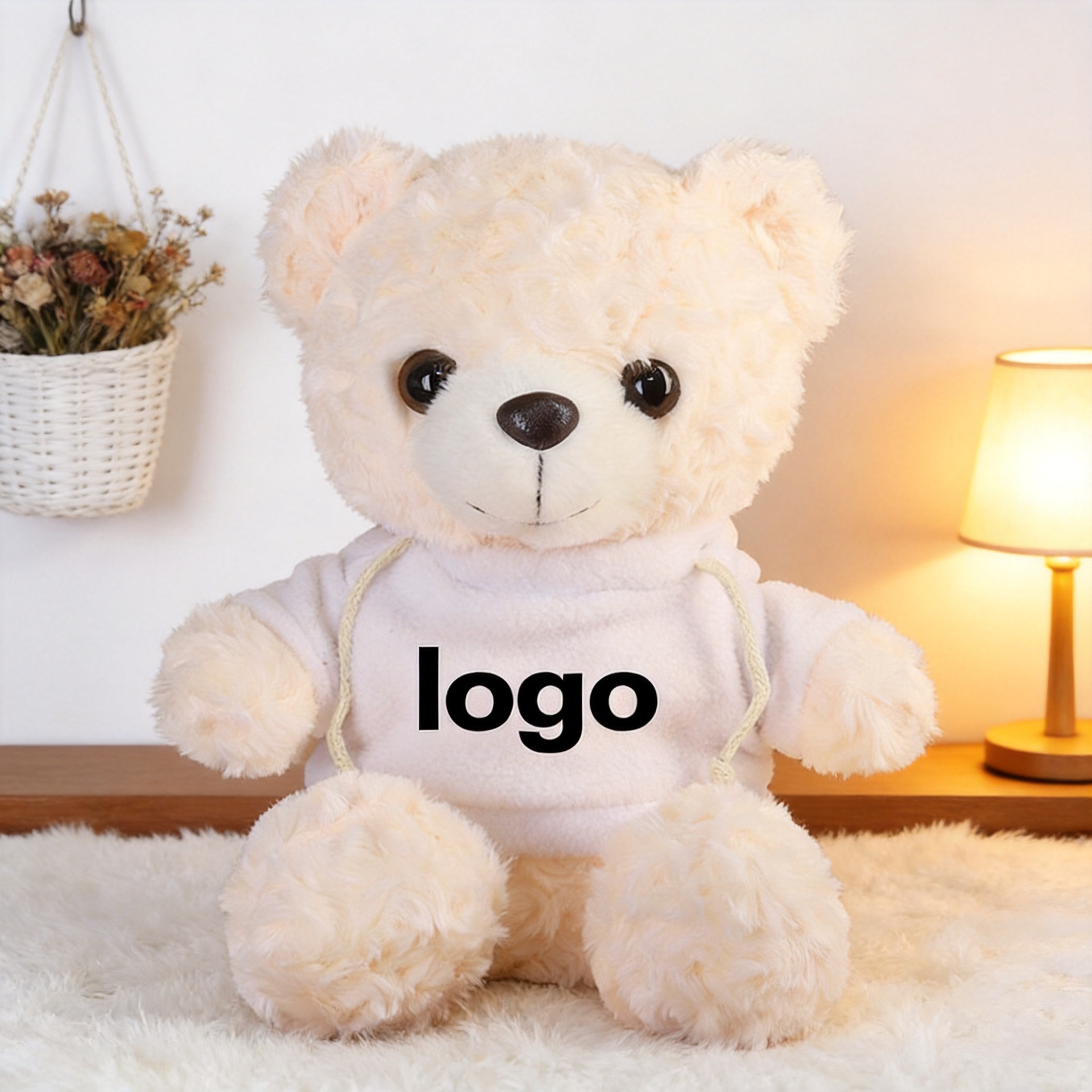 Sombrero blanco, suéter, oso blanco