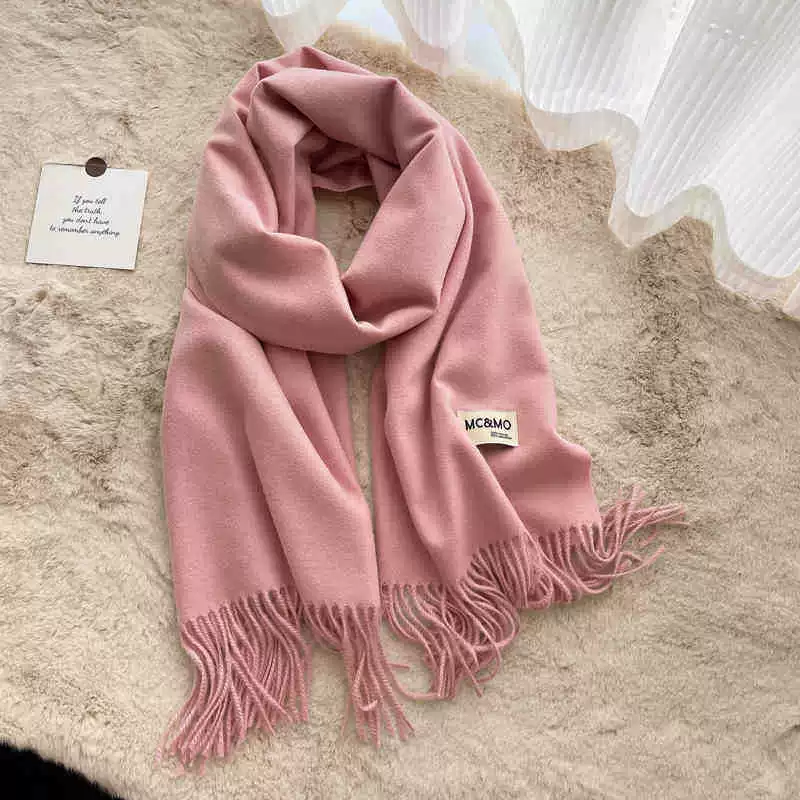 Colored winter scarf, red cashmere, keep warm universal cloak, increased thickness