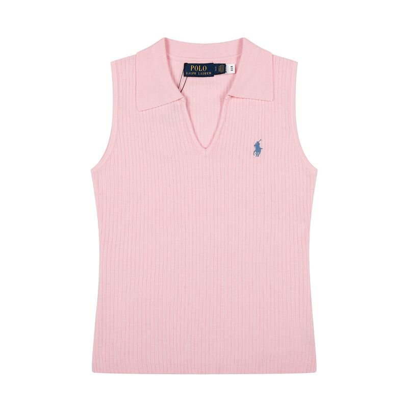 Can Be Scanned for Code~Rl Ralph Lauren Classic Solid Color Pony Embroidery V-Neck Knitted Vest Women's Undershirt