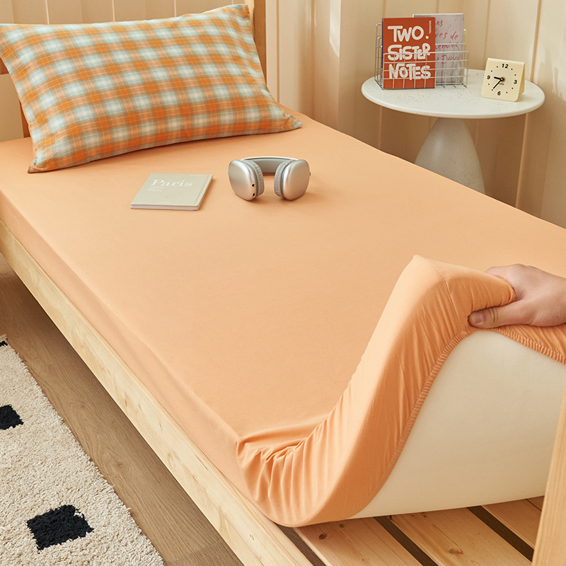 Sombrilla de cama de algodón de una sola pieza para dormitorio universitario 90x190 funda protectora de colchón de dormitorio individual funda de sábana de algodón