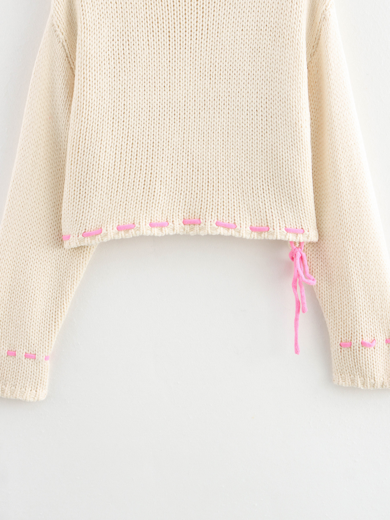 Women's clothing 2024 autumn and winter new fashion drawstring thick needle sweater long sleeved top_voghion.com