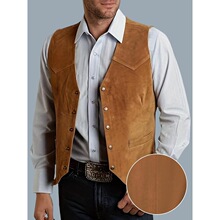 G 38728 Metal Button Suede Vest for Men ��������Ƥ������