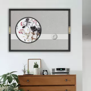餐厅装饰画苏绣饭厅墙挂画国潮入户古风背景画带框宾馆酒店墙饰
