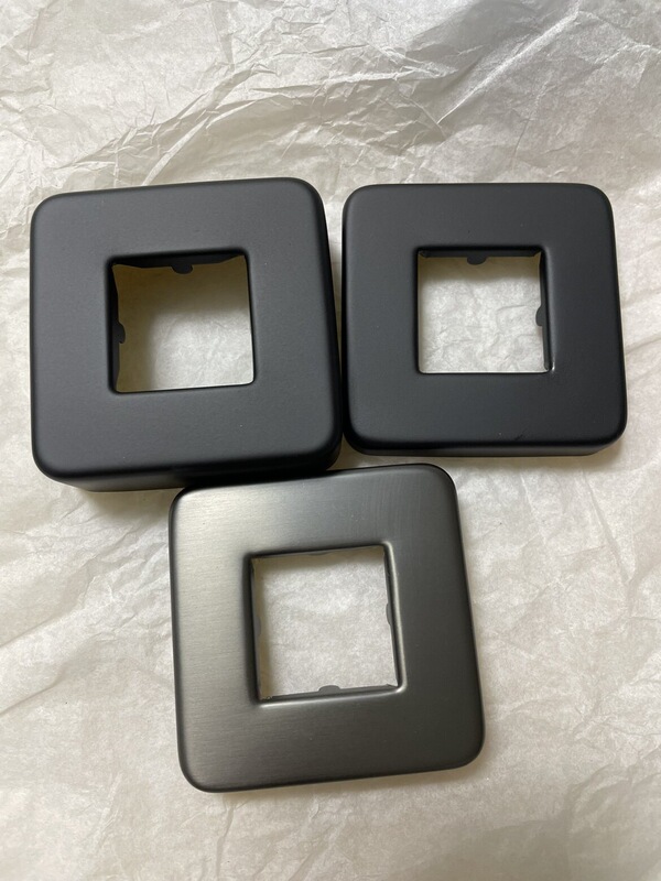 Square Decorative Cover, Thickened and Heightened, Enlarged Cover for Shower Faucet Square Pipe, Gun Gray and Black