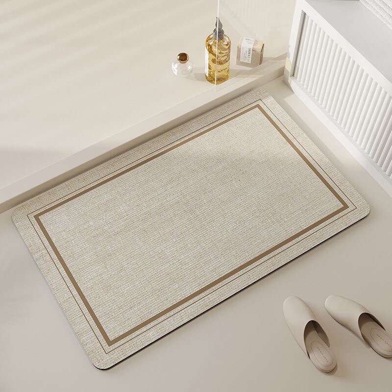 Simple Style Bathroom Non-Slip Mat Diatomaceous Earth Absorbent Floor Mat Quick-Drying Bathroom Carpet Toilet Entrance Foot Mat
