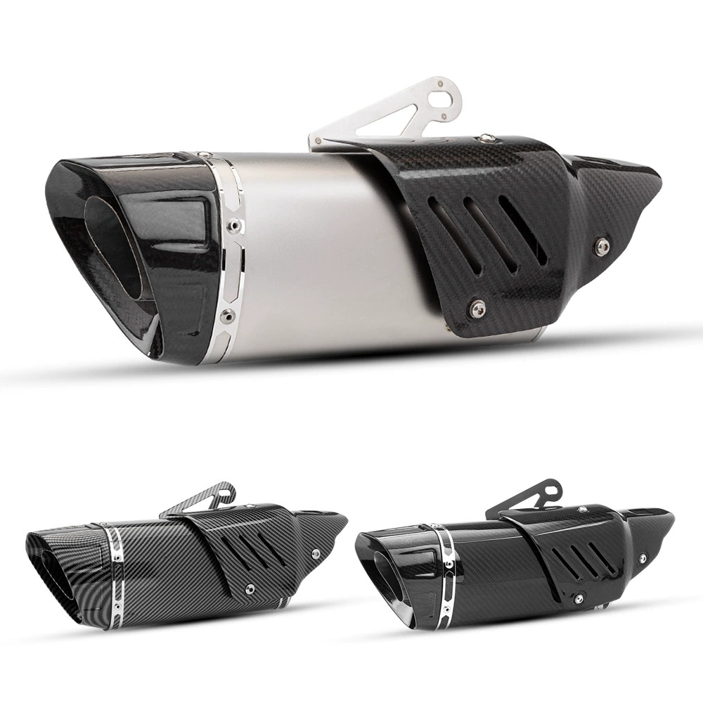 Мотоциклетная модифицированная универсальная выхлопная труба хвостовой секции K10, выхлопная труба из углеродного волокна, углеродное покрытие/имитация углеродного покрытия 51 мм
