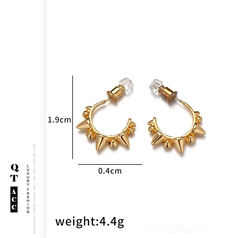Europa y los Estados Unidos viento galvanizado 18k oro real simple lujoso personalidad ligero aretes de piedra óptica geometría perlas perlas aretes