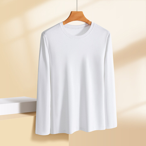 Stylish and Versatile Long-Sleeve T-Shirt for Women, 2025 Autumn/Winter Basic Top, Plain Color Crew Neck Casual T-Shirt