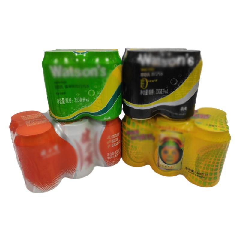Latas película retráctil espesado plástico transparente sellado película impresión automática plegable cerveza agua mineral PE película retráctil