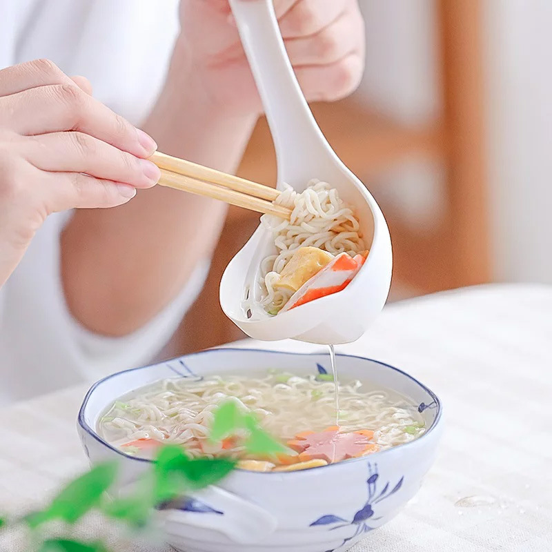 日本原装进口正品 ECHO厨房塑料汤勺盛汤勺漏勺两用火锅勺汤锅勺