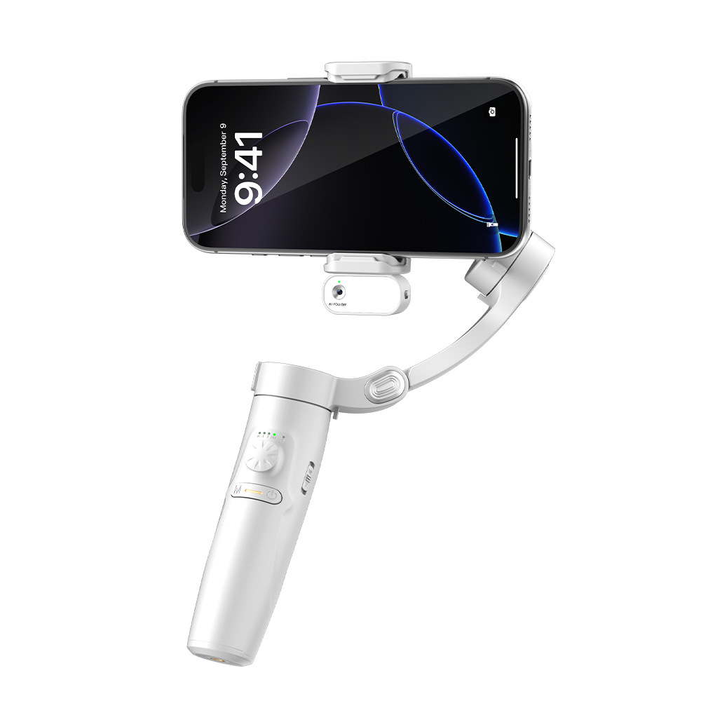 Estabilizador de Teléfono Inteligente de Tres Ejes con Gimbal de Mano y Antivibración, con Seguimiento Facial y Función de Seguimiento para Grabación de Video en Vivo