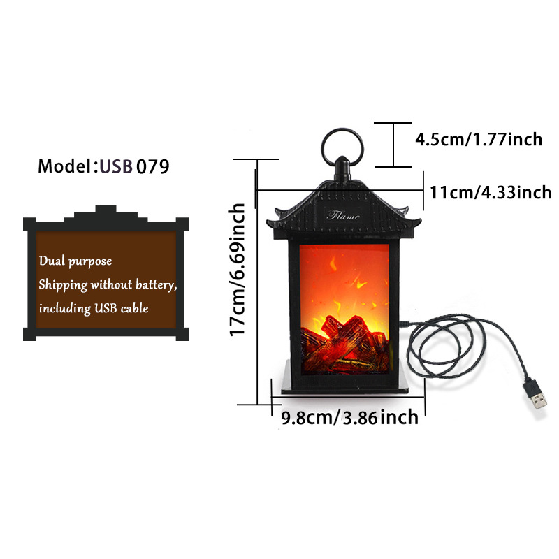 Amazonas Nueva simulación de fuego de carbono llama lámpara LED retro moda artesanía chimenea viento lámpara creativa decoración Decoración