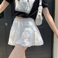 芭蕾风蕾丝花边半身裙女春夏新款高腰显瘦小个子a字莲莲蛋糕短裙