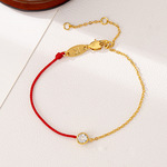 玫瑰金轻奢手链不掉色小众设计感手饰铜镀18k真金时尚简约饰品女