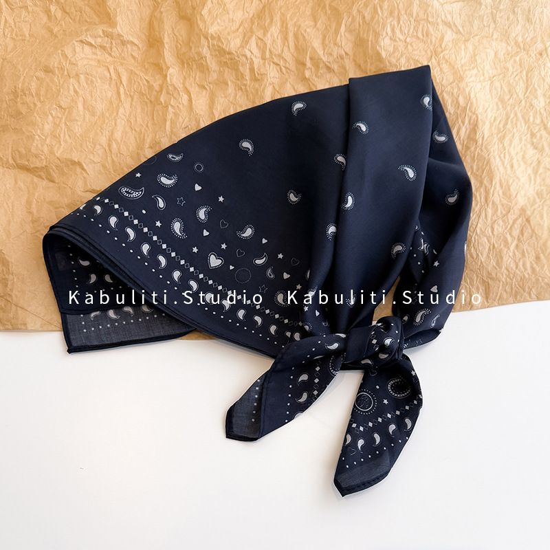 Black Small Square Silk Scarf for Men and Women, Triangle Head Wrap, Sun Protection, Matching Shirt, Pure Cotton Neck Protector, Neck Scarf, Thin Scarf Black Small Square Silk Scarf for Men and Women, Triangle Head Wrap, Sun Protection, Matching Shirt, Pure Cotton Neck Protector, Neck Scarf, Thin Scarf