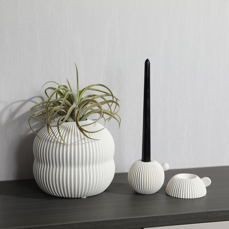 Nórdico ins estilo florero de Cerámica Blanca Flor seca arreglo arte salón mesa comedor decoración del hogar al por mayor