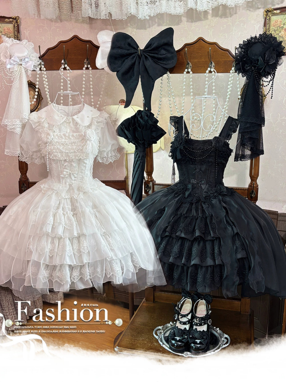 [Lágrimas de rosas] Brocade Garden Original Lolita Perro Ballet corto Lolo Vestido JSK Lolita