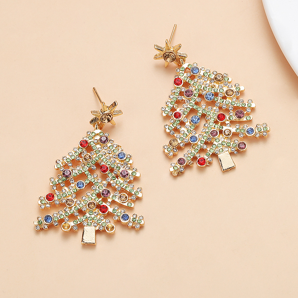 European And American Christmas Tree Earrings Wholesale display picture 4