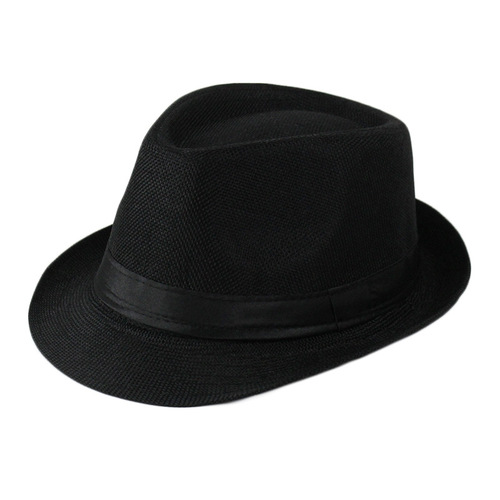 Jazz Hat British Linen Plain Top Hat with Lacing Band Unisex Rounded Edge Small Hat Sun Hat with Logo