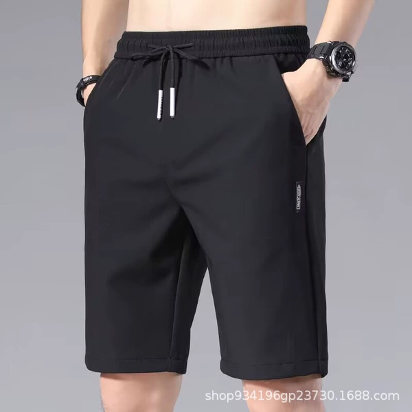 Black shorts, loose straight fit