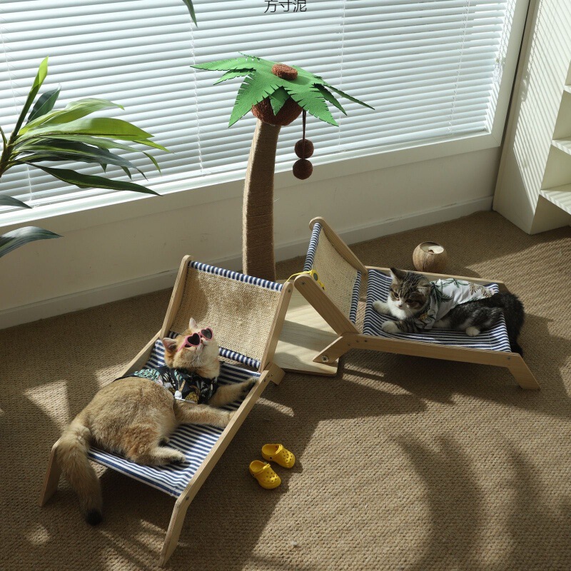 Cat Nest Four Seasons Universal Cat Recliner Sofa Summer Hammock Small Bed Cat Scratching Board Climbing Rack Pet Rocking Chair Bed Summer