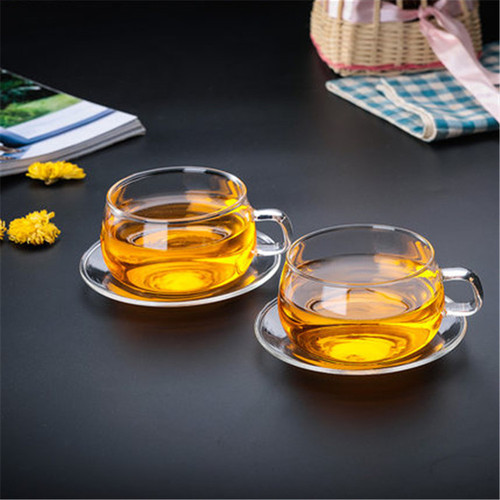 Glass saucer saucer round transparent saucer coffee saucer snack saucer small dish saucer small tea tray heat-resistant manufacturer wholesale