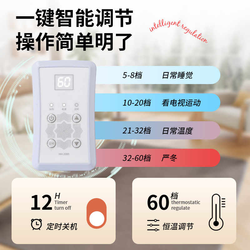 Sala de estar calefacción alfombra de carbono cristal grafeno calefacción eléctrica invierno yoga piso Mat piso calefacción hogar dormitorio calefacción Manta