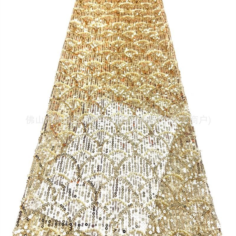 Tejido de bordado de perlas de alta fijación, tela de bordado tridimensional, cheongsam, vestido de noche, vestido de brindis, tela bordada