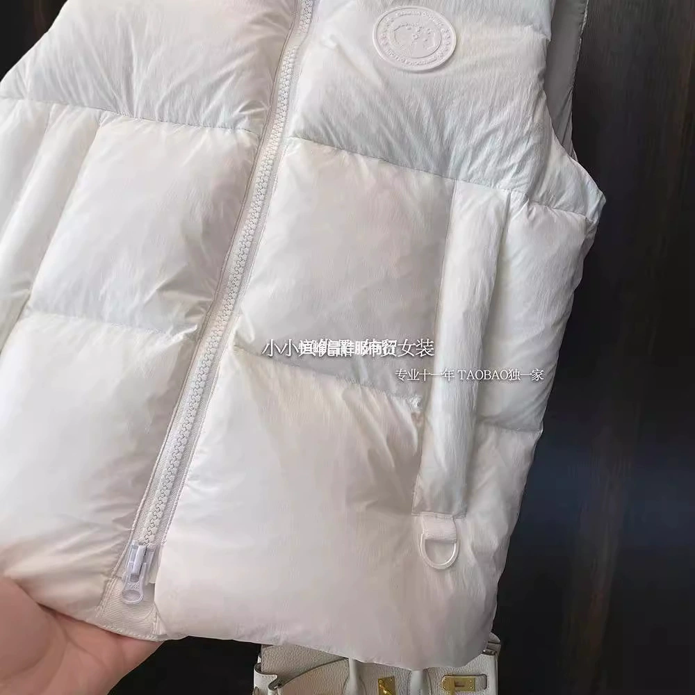 Down jacket, vest, warm capsule with down, (Physicals), white clothing