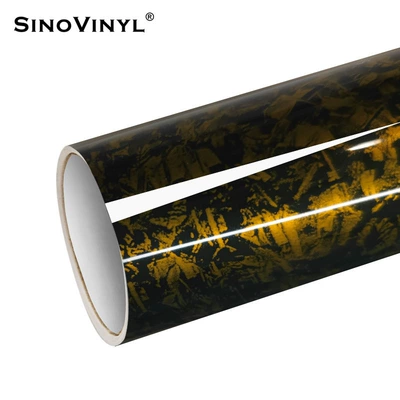 Film Rearview Mirror Carbon Silver, Automotive Film - 15217-m-pet-small-texture-flower-carbon-gold