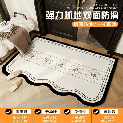 High-end luxury entrance floor mat, leather, easy to clean, non-slip, vintage-style, unique-shaped doormat wholesale (Universal Foot Pad) - lingshu-horizontal-version-no-wash-thickened-one-pull-clean-double-sided-anti-slip-for-custom-sizes-please-contact-customer-service