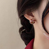 Retro earrings, silver needle, fashionable design enamel, silver 925 sample, light luxury style