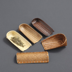 手工編織竹茶則 竹編小簸箕賞茶荷 安吉竹茶具 廠家直銷一件代發