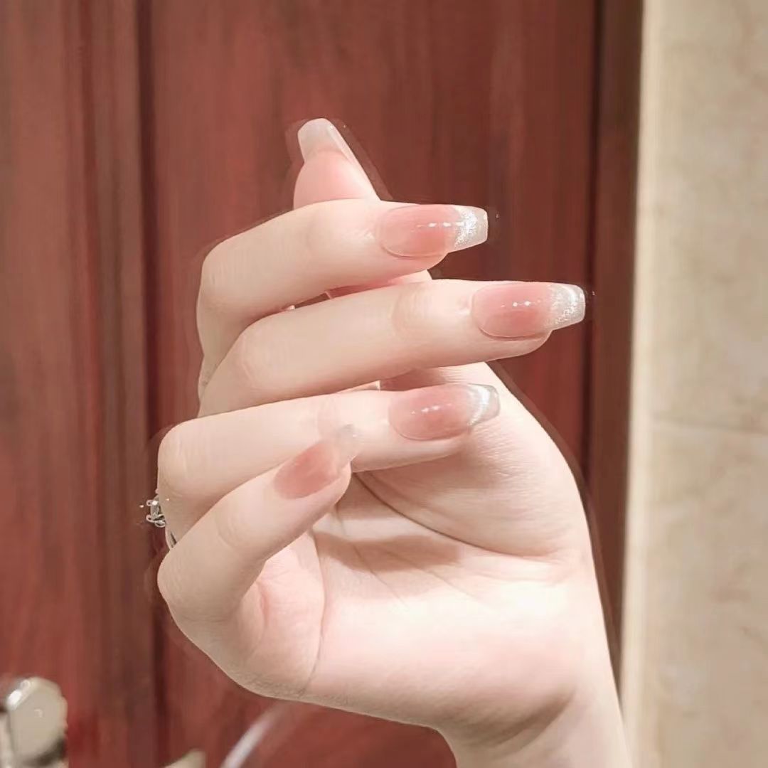 Blush ojo de gato hecho a mano desgaste de uñas Nueva celebridad de Internet desgaste de uñas arco de uñas parche de uñas pegatinas cortas