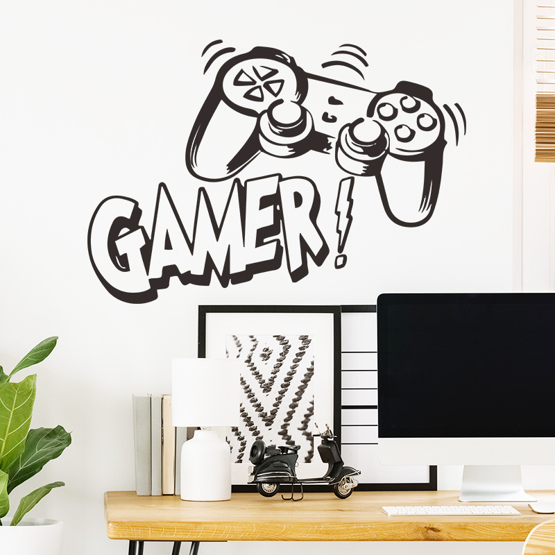 New FX-A168 Personalized Game Handle GAMER Internet Cafe Boy Room Home Wall Decoration Wall Sticker Self Adhesive 3