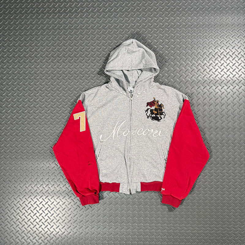 Grailz Project G/R 26Fw Russian Limited Edition Knight and Horse Hooded Zip-Up Sweatshirt Trendy