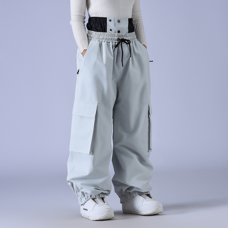 Ski Pants for Men and Women, Winter Outdoor Windproof, Waterproof, Warm, Thickened, Loose Snowboard Pants, New Cross-Border Style