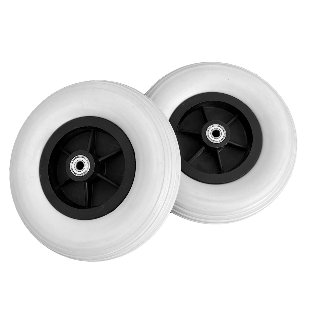 实心聚氨酯免充气步行轮残疾人轮椅前轮儿童推车8英寸PU发泡轮