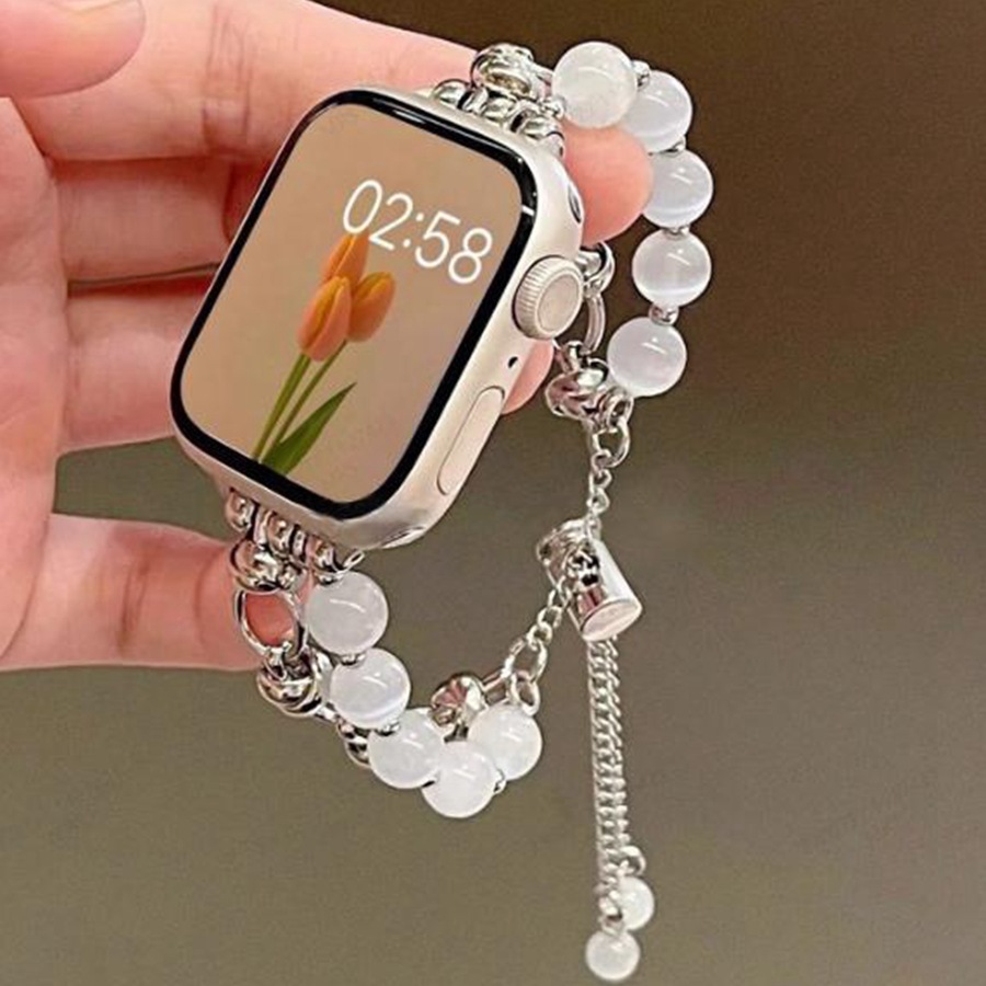 Compatible with Apple Watch Series 9 watch band with cat's eye gemstone iWatch 87654SE watch band, bracelet, and band.