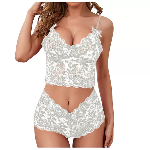 European and American Aliexpress Sexy Lingerie Sexy See-Through Lace Suspenders Wrapped Chest Three-Point Suit Cross-Border Amazon