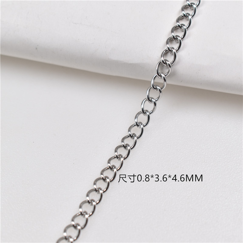 Botones de ocho caracteres, tiras de cadena DIY decoradas con vallas publicitarias de cadena retorcida de acero inoxidable, cadenas colgantes, jeans, ropa colgante, cadenas metálicas