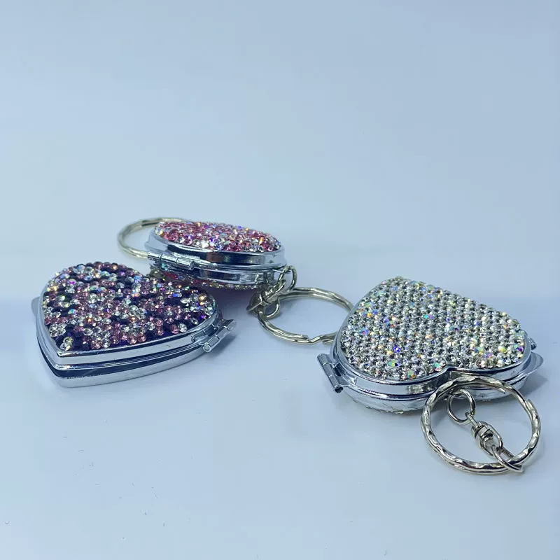 Алмазная складная маленькая зеркало креативная высокая ценность сетка красная портативная двусторонняя милая ручная раскладушка может стоять девушка