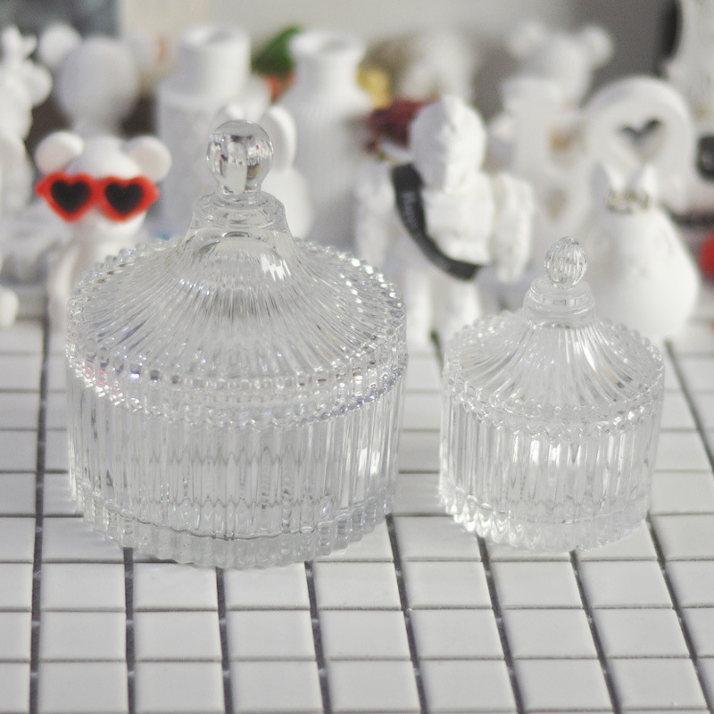 Grande y pequeño recipiente de vela de vidrio vela de aromaterapia material de DIY decoración de estilo ins cristalería transparente