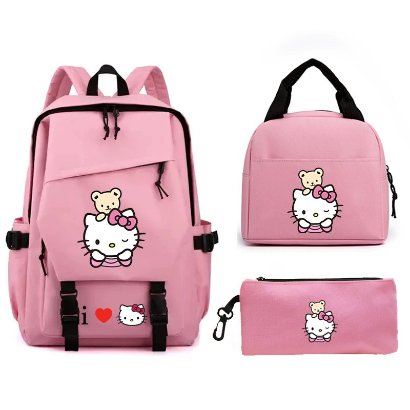 Hello kitty, (), симпатичный рюкзак для отдыха, набор для учащихся, пенал, 3 штуки