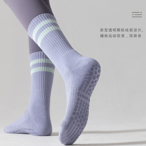 Spring and Autumn Pilates Socks Fitness Socks Long Socks Silicone Anti-Slip Yoga Socks Cotton Socks Wholesale Women's Sports Socks Women's Wholesale