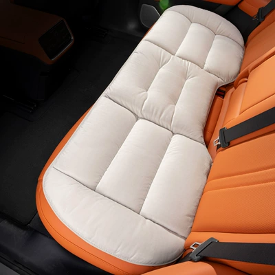 Cushion Car Rear Thickened Plush Seat cushion, seat cover - checkered-flannel-off-white-back-row-1-piece
