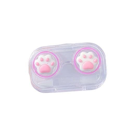 New invisible contact lens case cartoon beauty lens box, convenient to carry transparent double-layer box beauty lens companion case care box