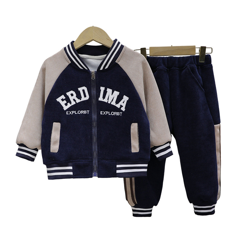 6380 Traje deportivo de otoño para niños 2025 nuevo estilo fresco y guapo ropa casual de otoño para bebés de dos piezas primavera y otoño para niños