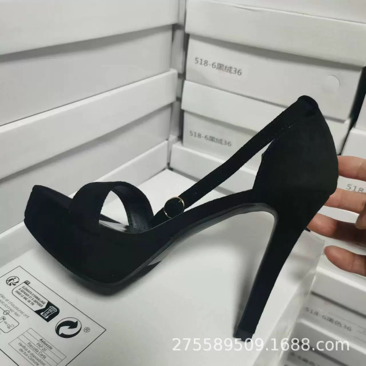 Platform Sandals 12 cm Square Heel, Waterproof Platform with Buckle Strap, Sizes 34–41