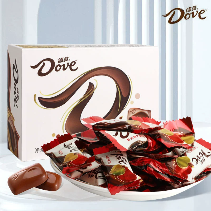 Подарочная коробка с молочным шоколадом (Dove) — 15 шт × 4.5 г, снеки для свадьбы и вечеринки